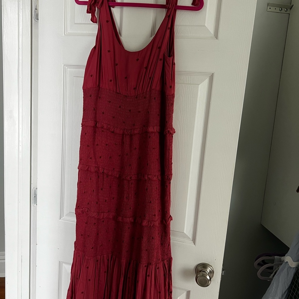 Anthropologie Smocked Mauve Dress